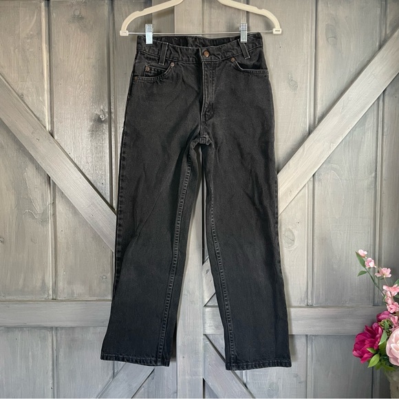 Vintage Levi’s‎ Orange Tab Youth Black Straight Denim 550 relaxed fit size 14 - Picture 1 of 9